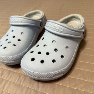 CROCS Sky Blue Fleece-Lined Clogs